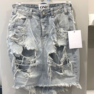 One Teaspoon Jean Skirt